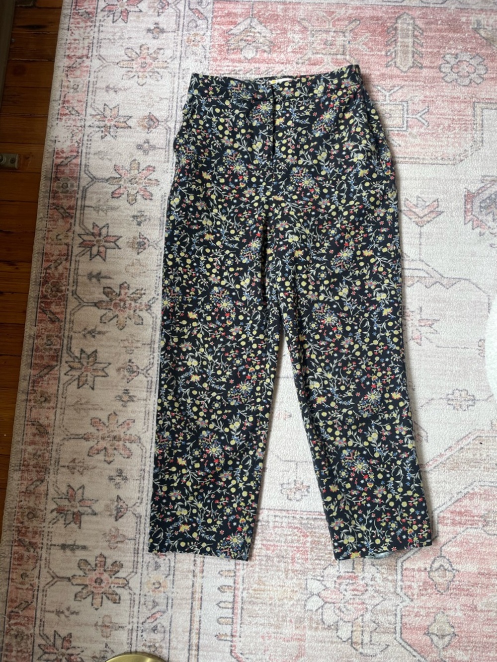 Boden Trouser Floral Strsight Leg Pant Cottagecore Womens 10